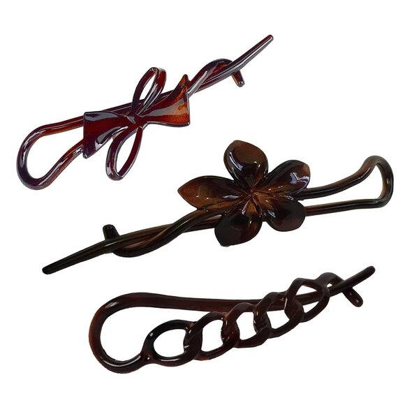 French Twist Hair Clip Metal Free Celluloid Barrette Elegant Classic Accessory main image 5